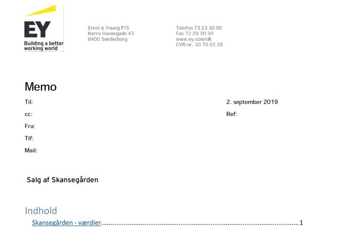 Billedmateriale fra indlægget: Vurdering fra EY